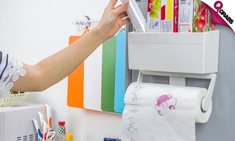 Magnetic Storage Rack with Attached Paper Towel Holder!